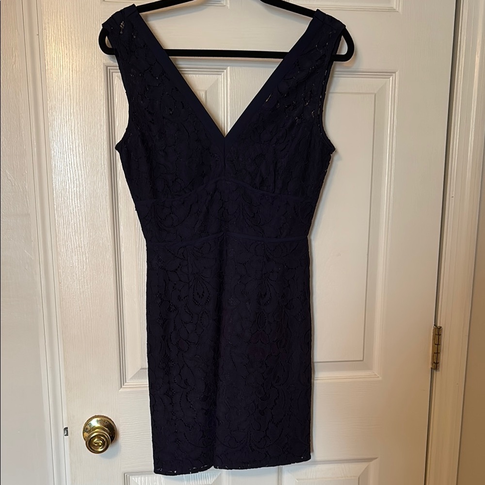 BB Dakota Navy Sheath Mini Dress V-Neck Sleeveless